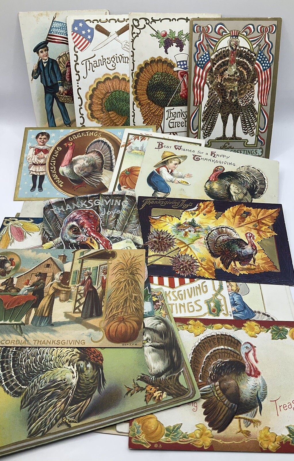 Bundle: Vintage Thanksgiving Postcards Lot, Gorgeous Cards.: catalogue image 1