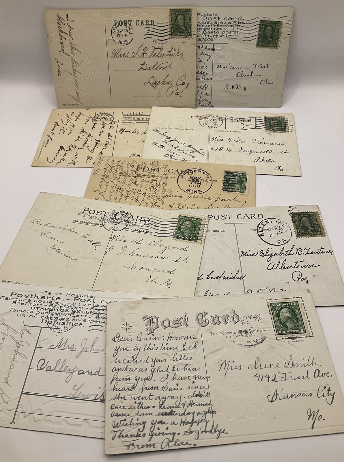 Bundle: Vintage Thanksgiving Postcards Lot, Gorgeous Cards.: catalogue image 8