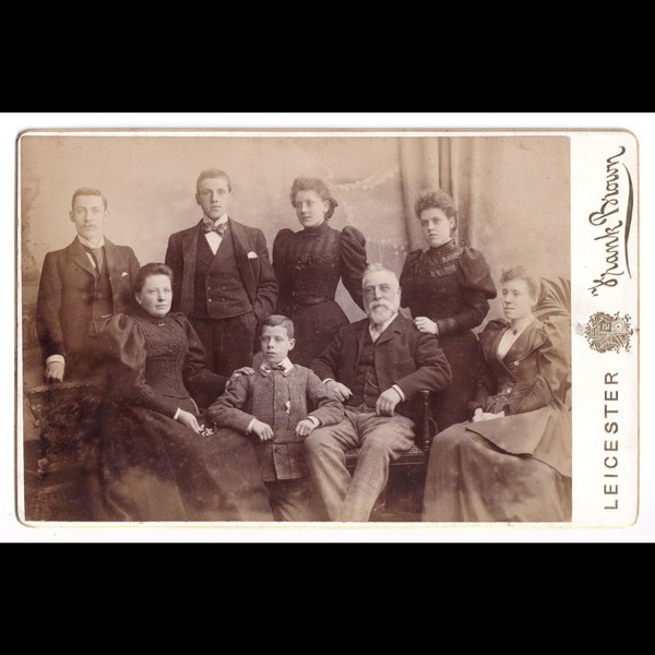 Cabinet Card: Cabinet Card: Group or Family Portrait. Frank Brown, Leicester Card.: catalogue image 1