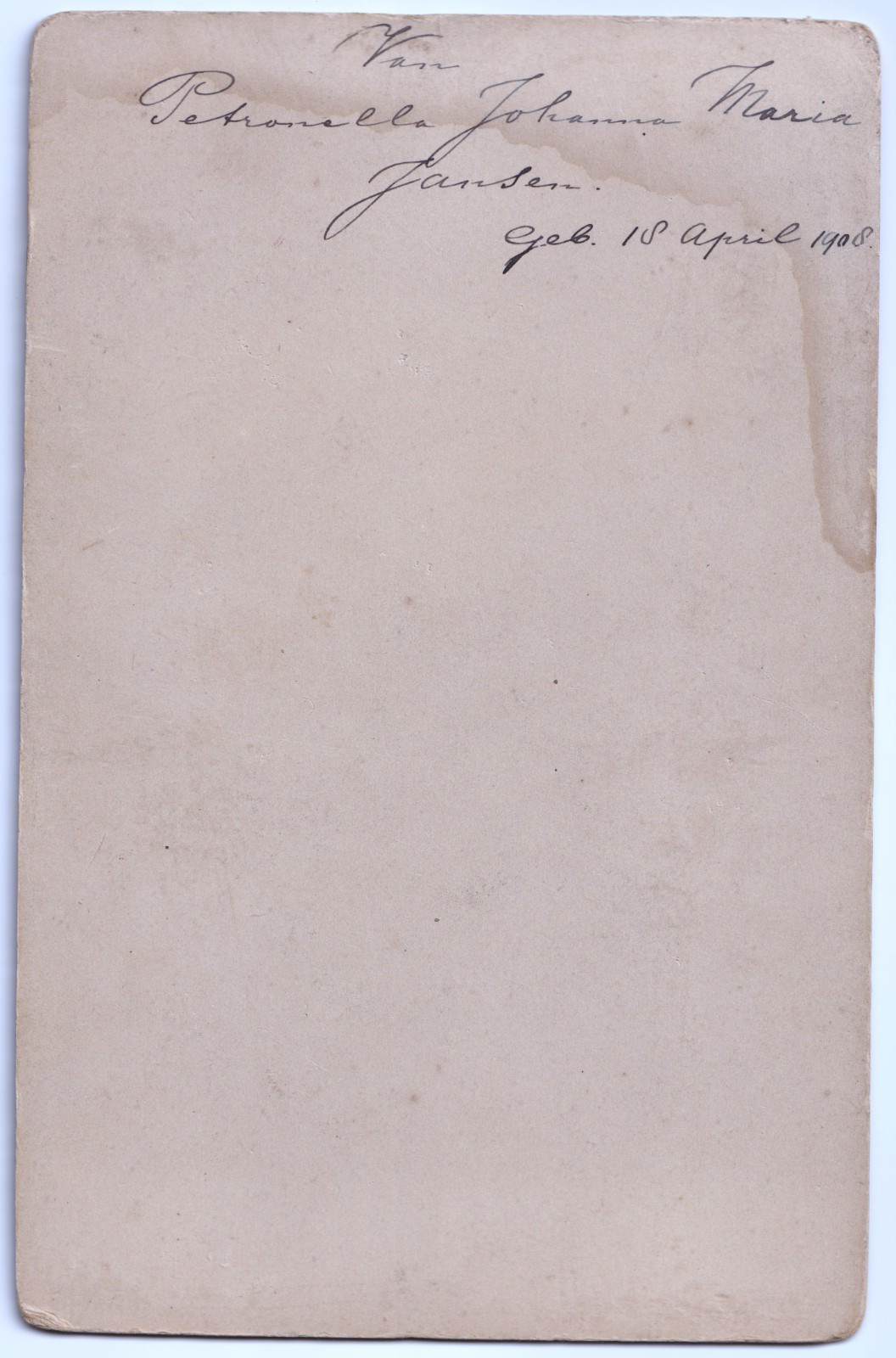 Cabinet Card: Cabinet Card: Identified Woman in Mourning Attire. Hennequin Card, Amsterdam.: catalogue image 2