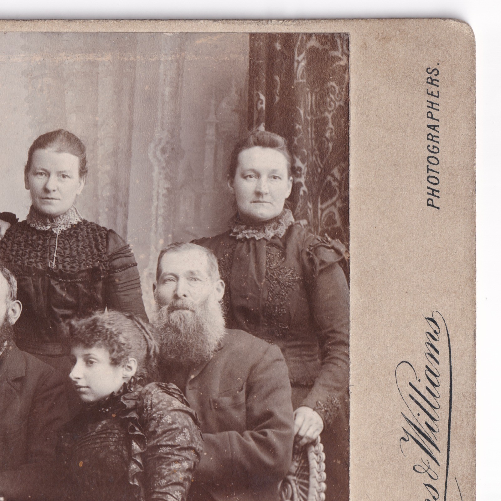 Cabinet Card: Cabinet Card: Large Family Portrait. Williams and Williams Card.: catalogue image 3