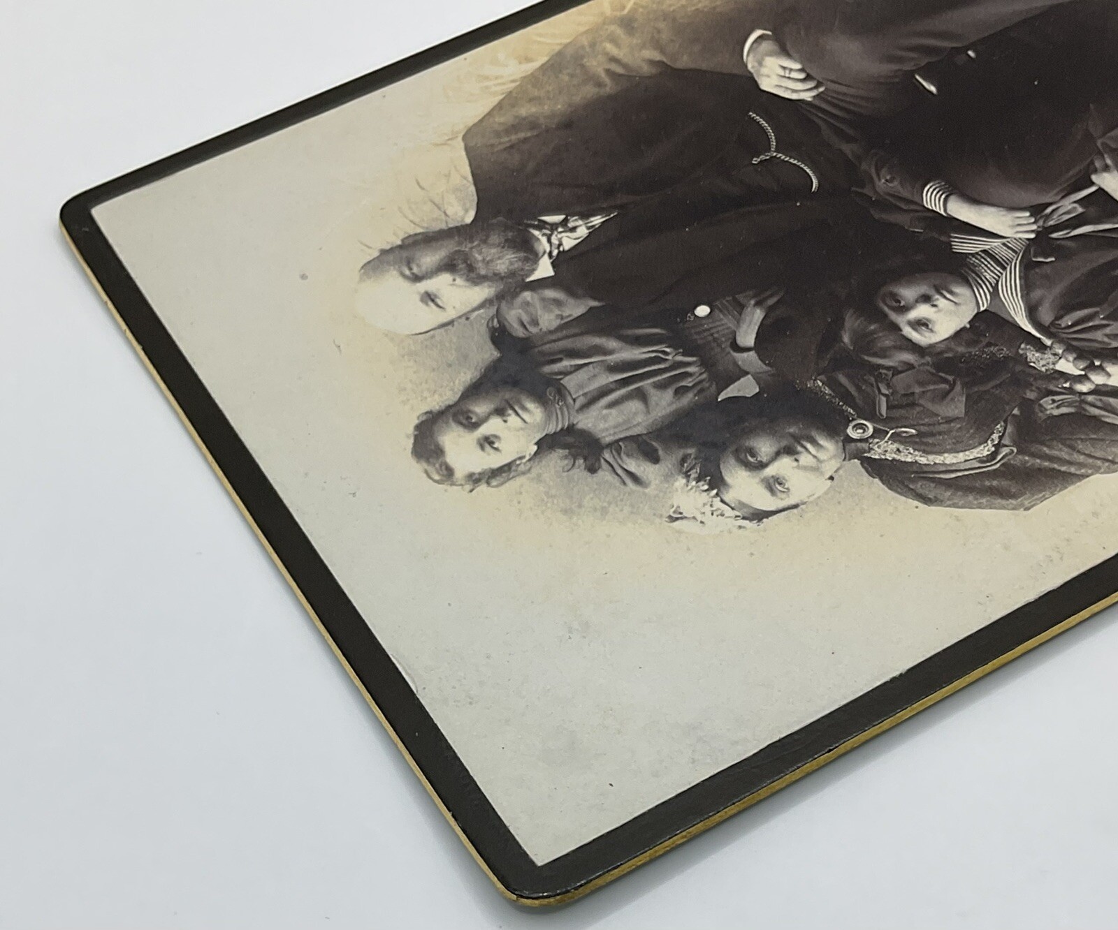 Cabinet Card: Cabinet Card: Man, Woman, and Children, Family Portrait. F W Wood, Paddington: catalogue image 5