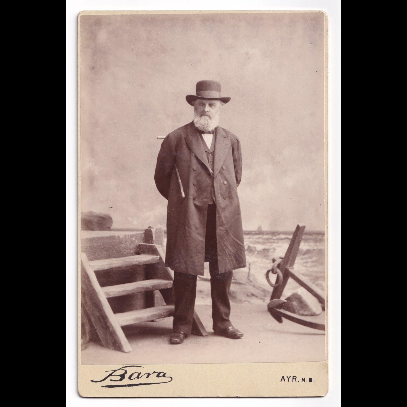 Cabinet Card: Cabinet Card Portrait of Isaac Briggs, Wakefield Connection. Bara, AYR. N.B Card: Briggs: catalogue image 1