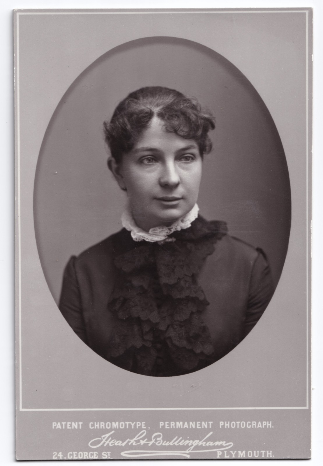 Cabinet Card: Cabinet Card: Portrait, Woman. Heath & Bullingham, Patent Chromotype. Plymouth: catalogue image 1