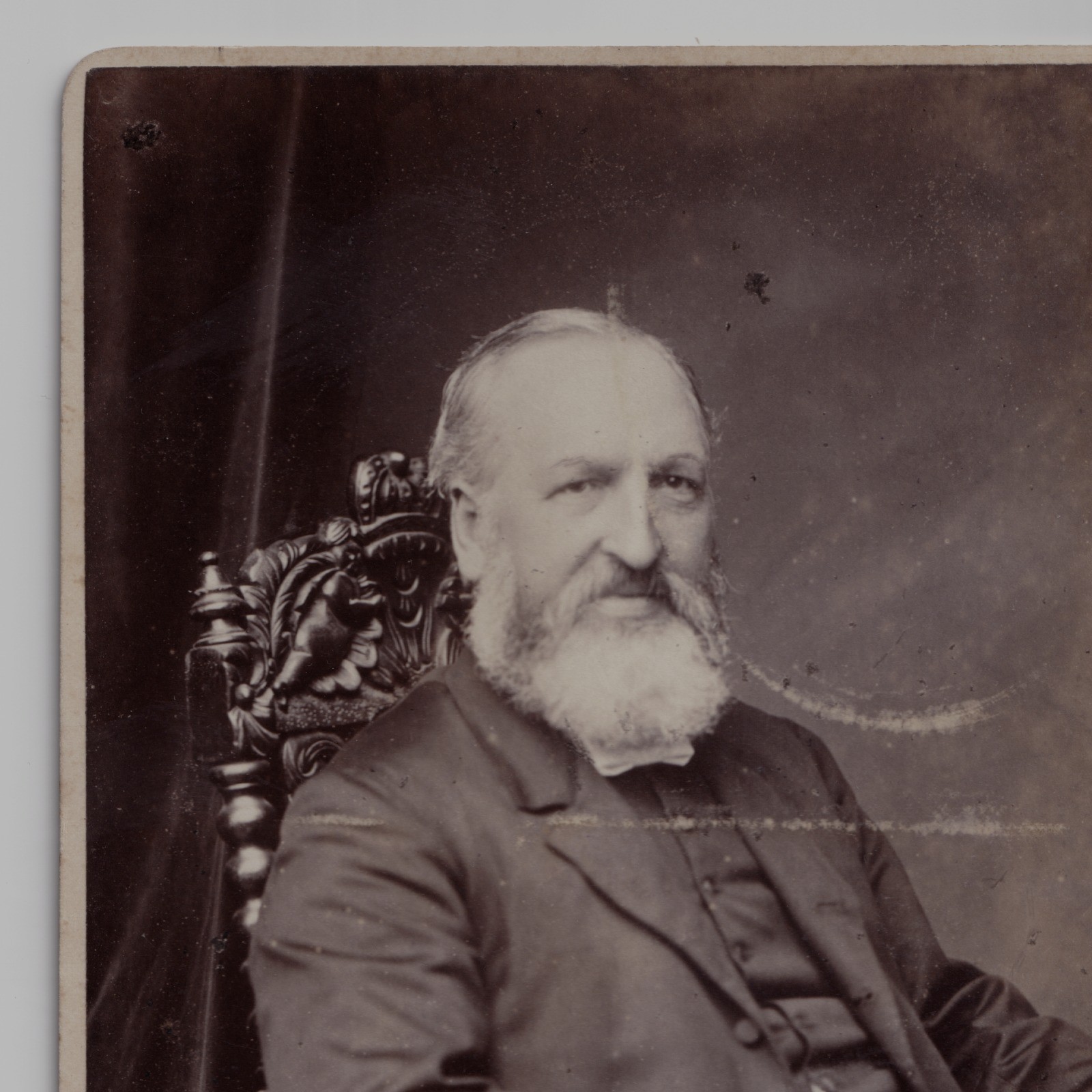 Cabinet Card: Cabinet Card: R. Freeman Barnes Card, New Cross. Bearded Man, Seated.: catalogue image 3