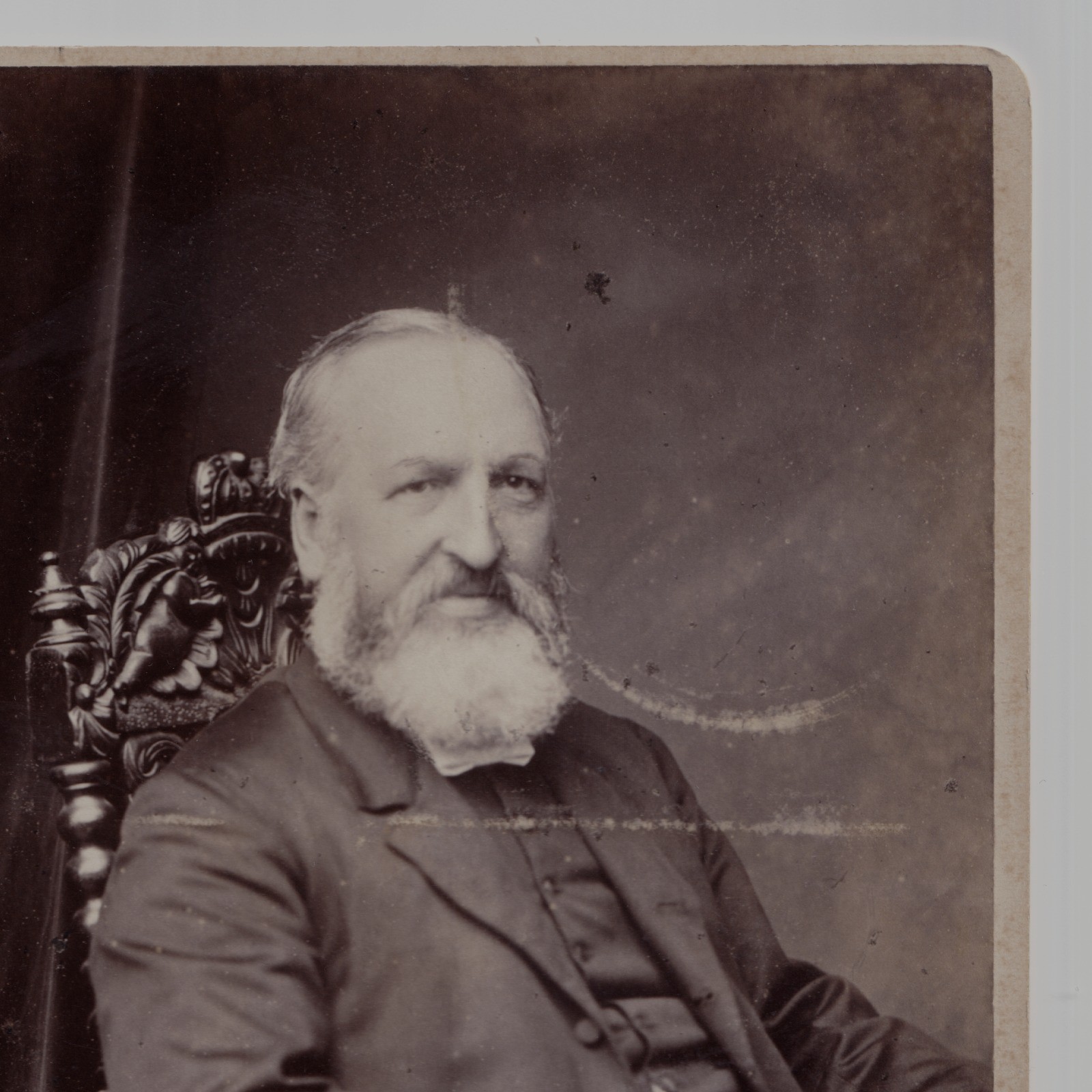 Cabinet Card: Cabinet Card: R. Freeman Barnes Card, New Cross. Bearded Man, Seated.: catalogue image 4
