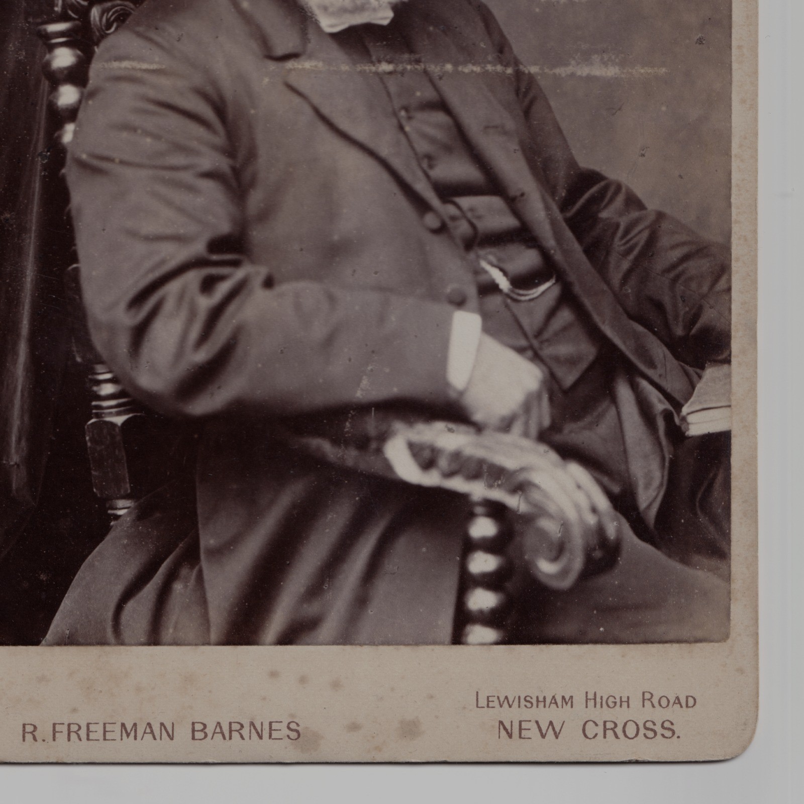 Cabinet Card: Cabinet Card: R. Freeman Barnes Card, New Cross. Bearded Man, Seated.: catalogue image 5