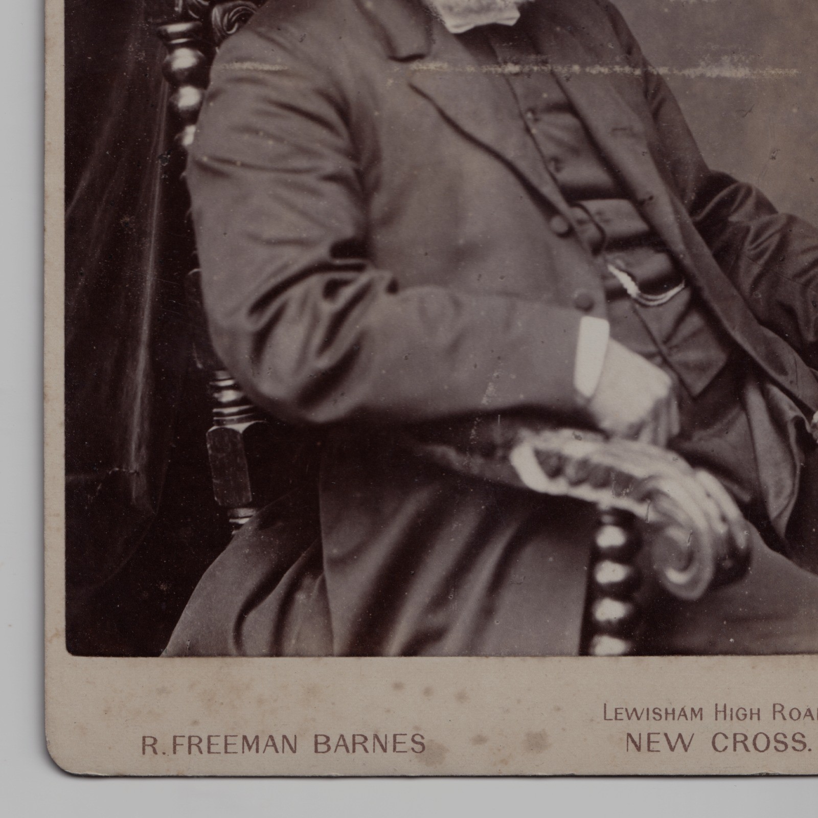 Cabinet Card: Cabinet Card: R. Freeman Barnes Card, New Cross. Bearded Man, Seated.: catalogue image 6