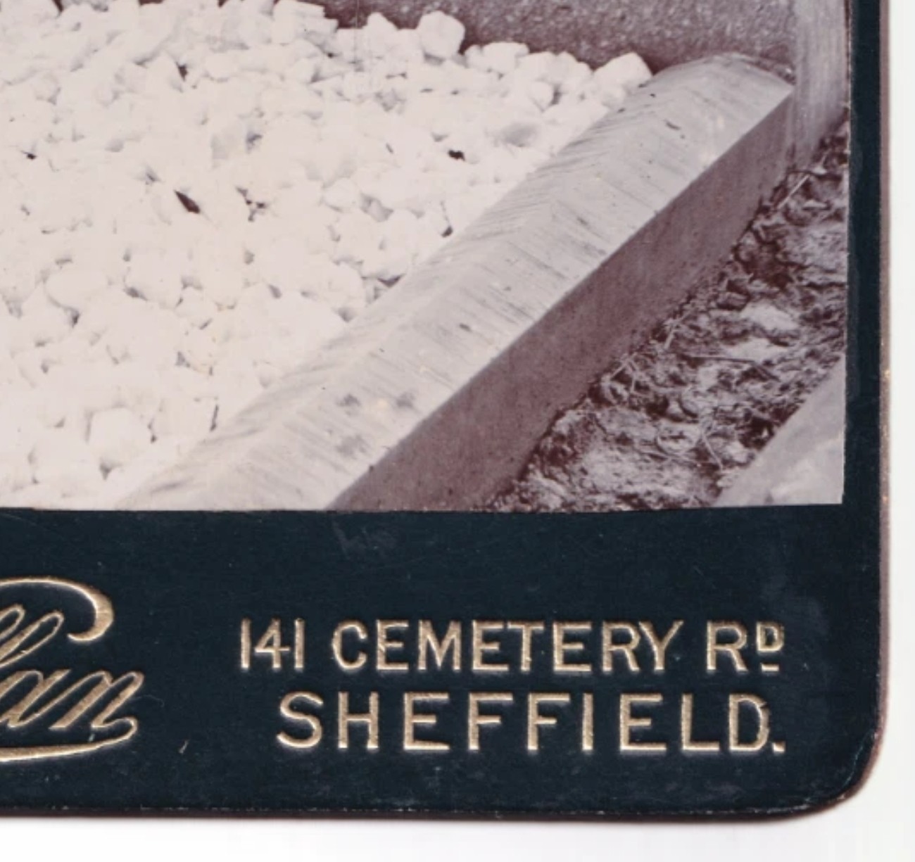 Cabinet Card: Cabinet Card: Sheffield Card. Gravestone for Brown Family Name.: catalogue image 11