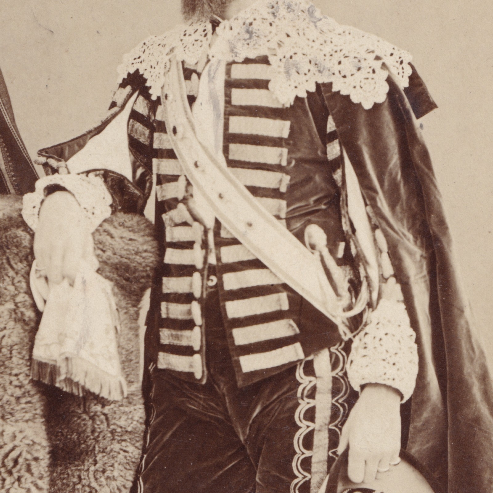 Cabinet Card: Cabinet Card: Unidentified Man, Historical Fantasy Dress. Arthur Melhuish Card.: catalogue image 11