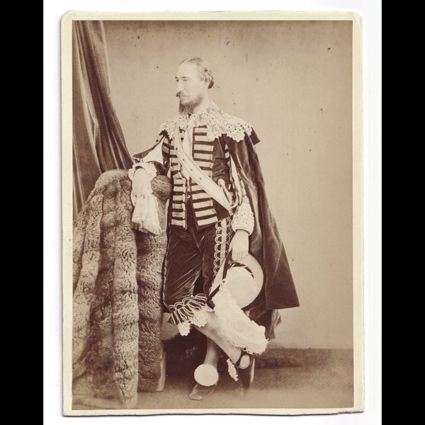 Cabinet Card: Cabinet Card: Unidentified Man, Historical Fantasy Dress. Arthur Melhuish Card.: catalogue image 1