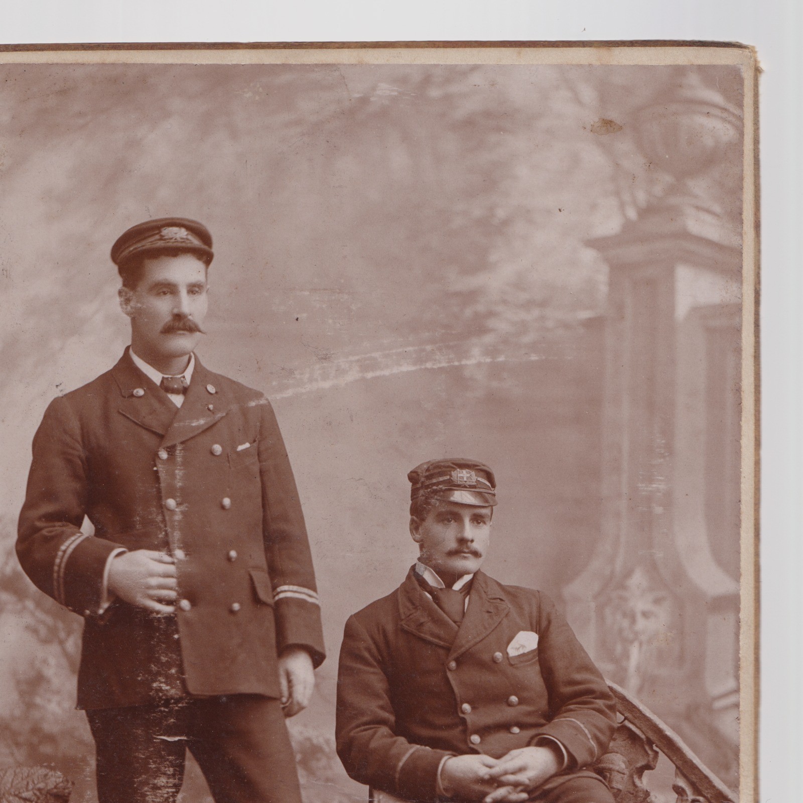 Cabinet Card: Cabinet Card W. Ferrier, Dundee. Men in Uniform. Unidentified. Possibly Shipping: catalogue image 13