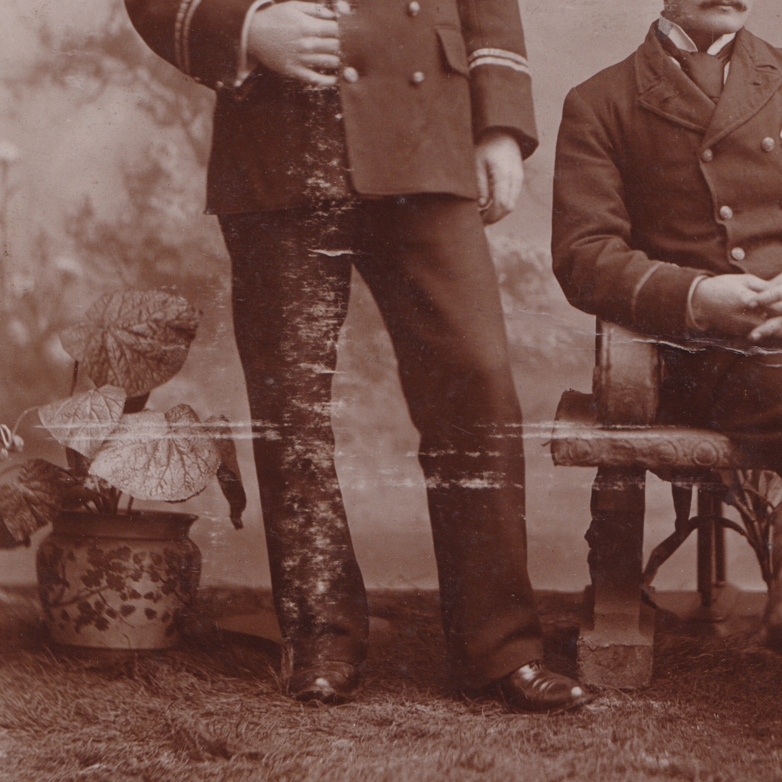 Cabinet Card: Cabinet Card W. Ferrier, Dundee. Men in Uniform. Unidentified. Possibly Shipping: catalogue image 6