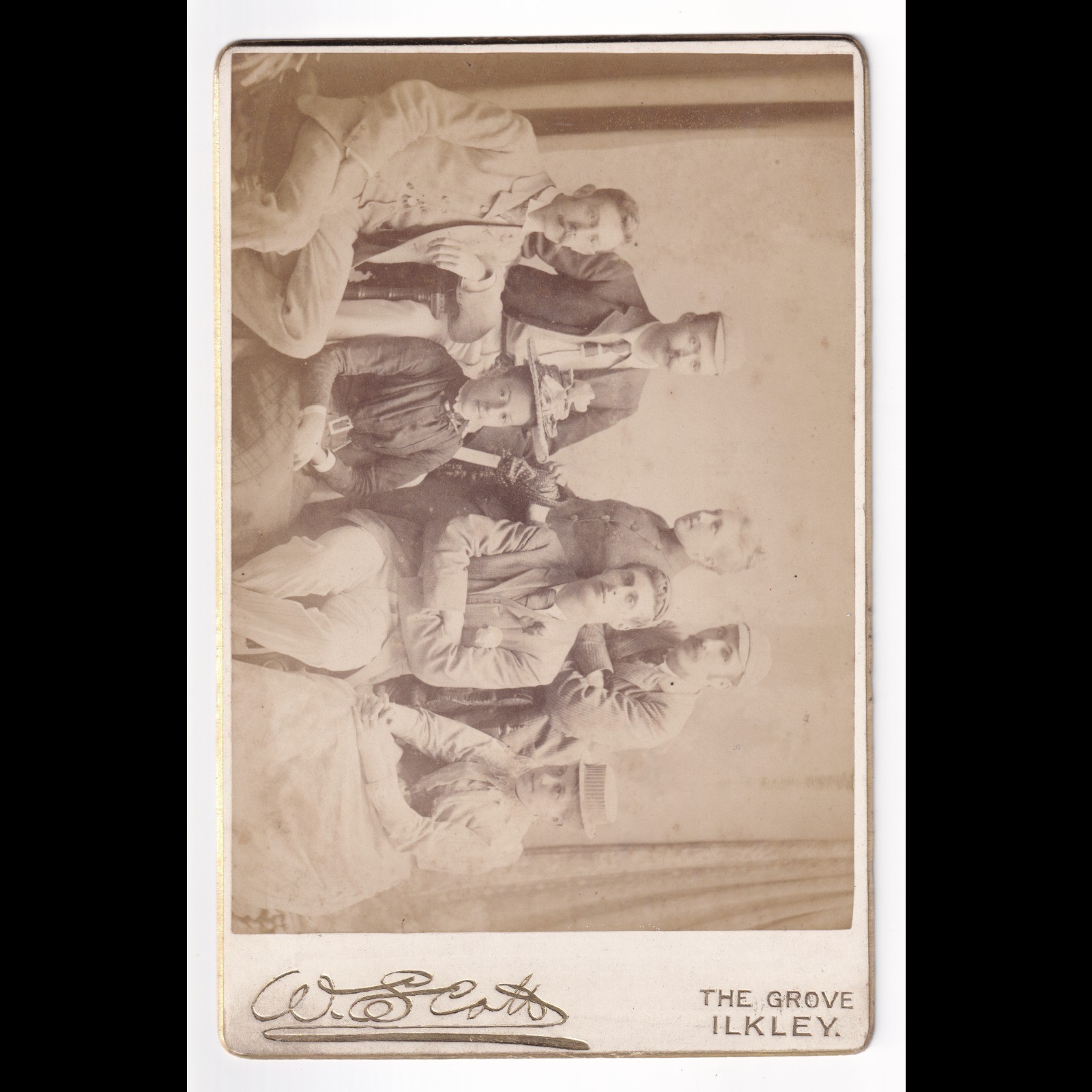 Cabinet Card: Cabinet Card: W. Scott, ILKLEY, The Grove, Group Photograph.: catalogue image 13