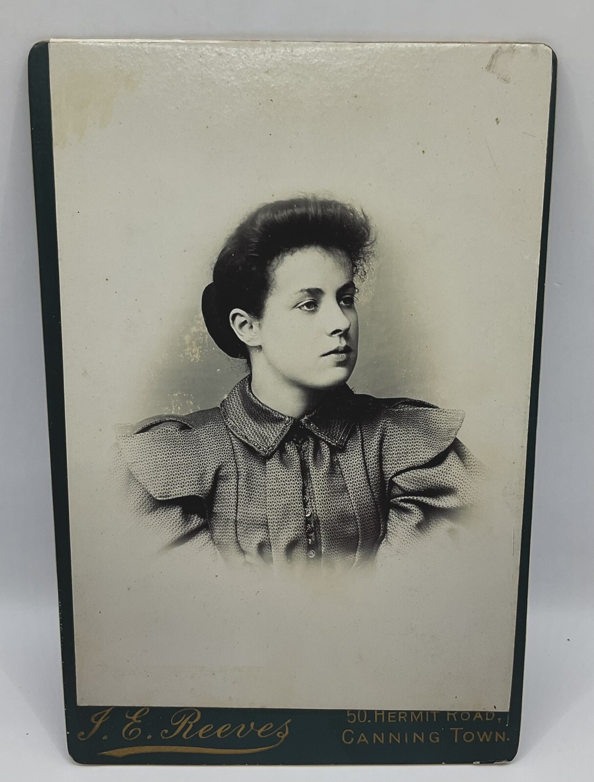 Cabinet Card: Cabinet Card: Woman with Quiff Updo Styled Hair, REEVES, Canning Town.: catalogue image 1