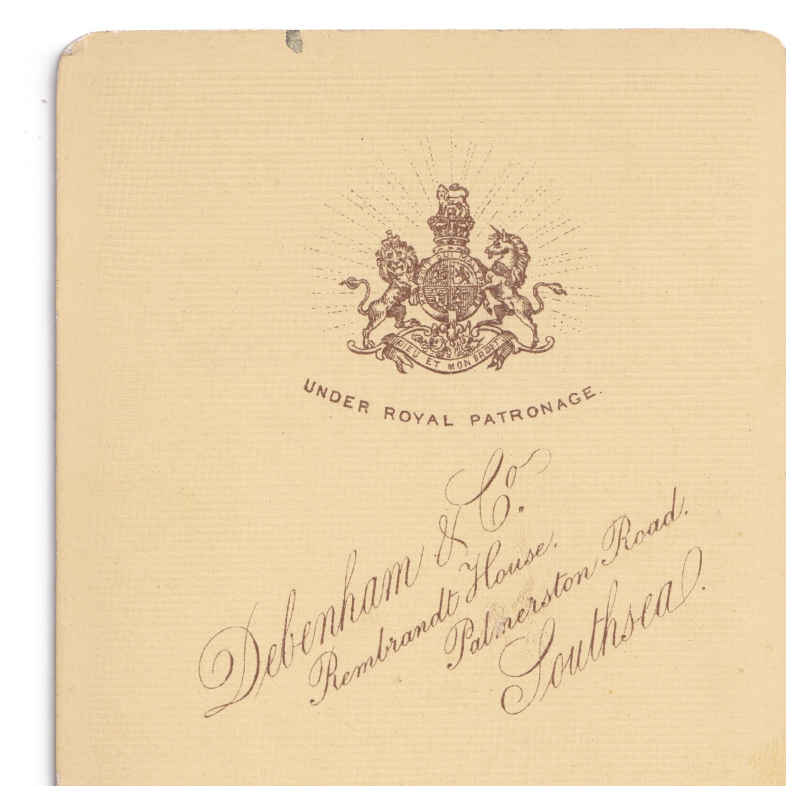 CDV: CDV, Child in Sailor Uniform. Debenham & Co Card, Southsea.: catalogue image 13
