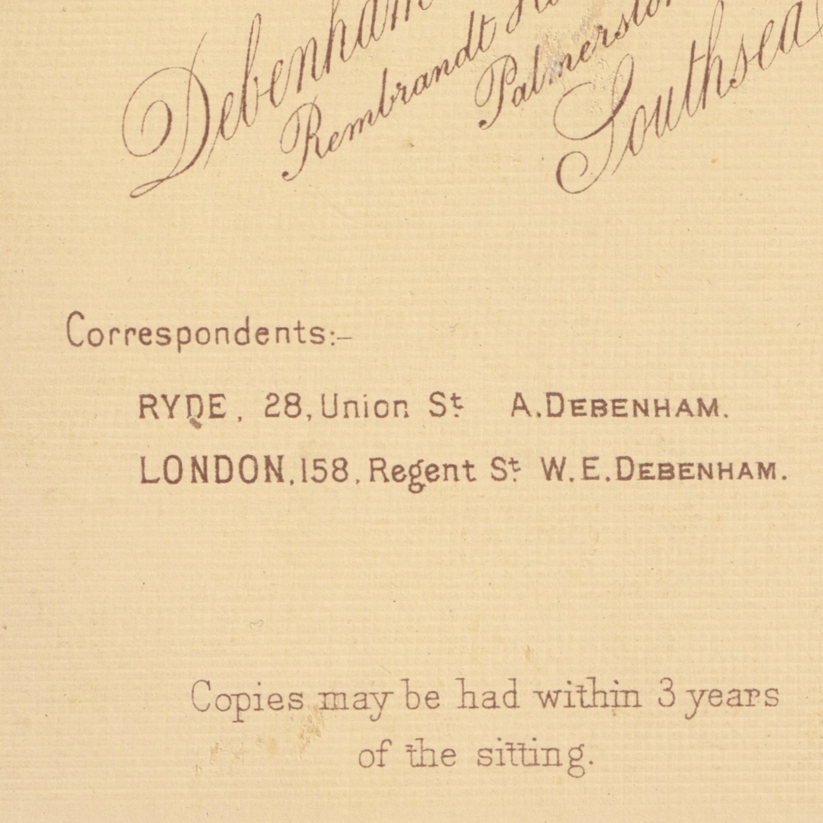 CDV: CDV, Child in Sailor Uniform. Debenham & Co Card, Southsea.: catalogue image 18