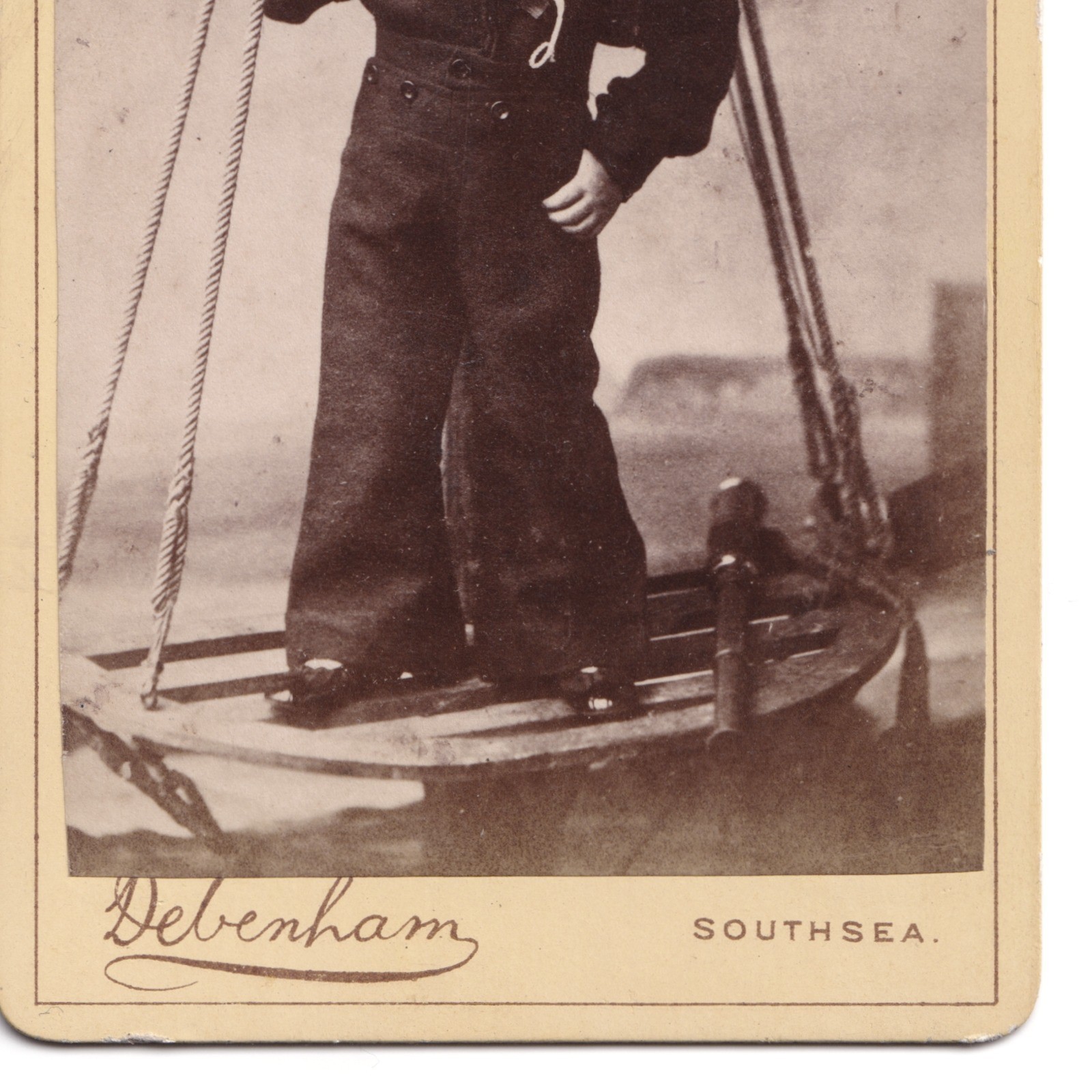 CDV: CDV, Child in Sailor Uniform. Debenham & Co Card, Southsea.: catalogue image 5