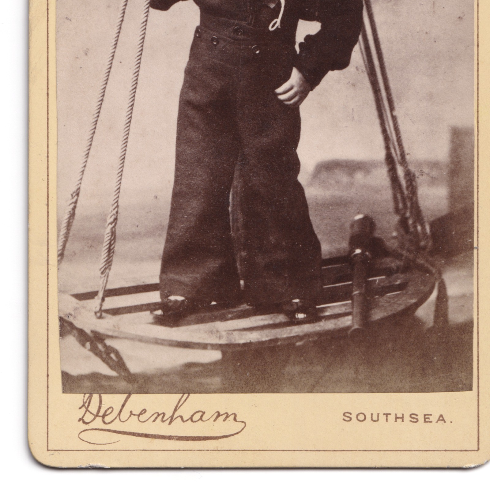 CDV: CDV, Child in Sailor Uniform. Debenham & Co Card, Southsea.: catalogue image 6