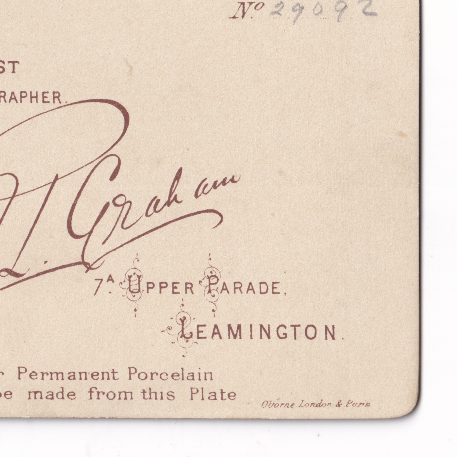CDV: CDV: Graham's Art Studio Card, Leamington. Smiling Young Girl.: catalogue image 16
