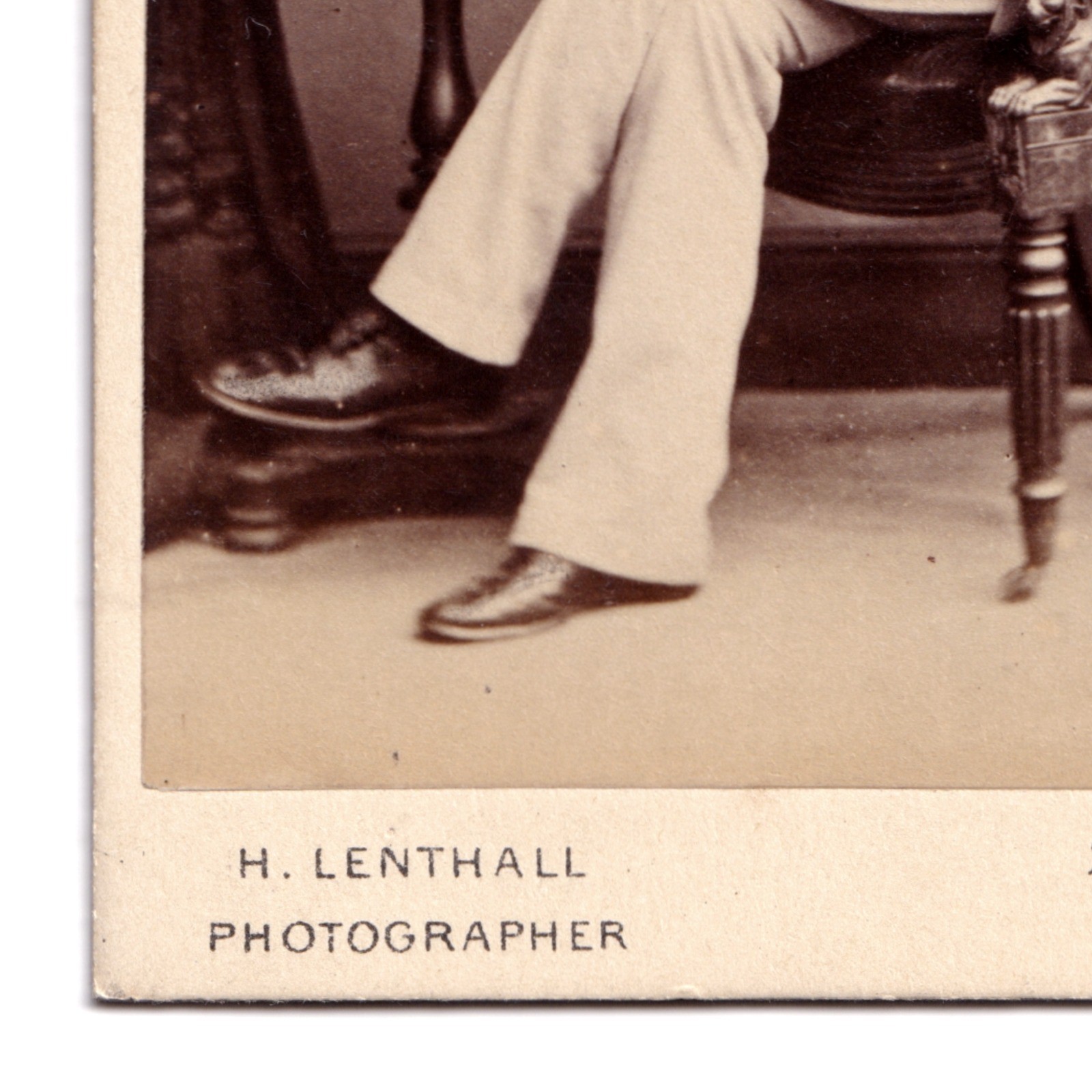 CDV: CDV, H. Lenthall Card, London. Man Seated on Ornate Chair Next to Table.: catalogue image 12