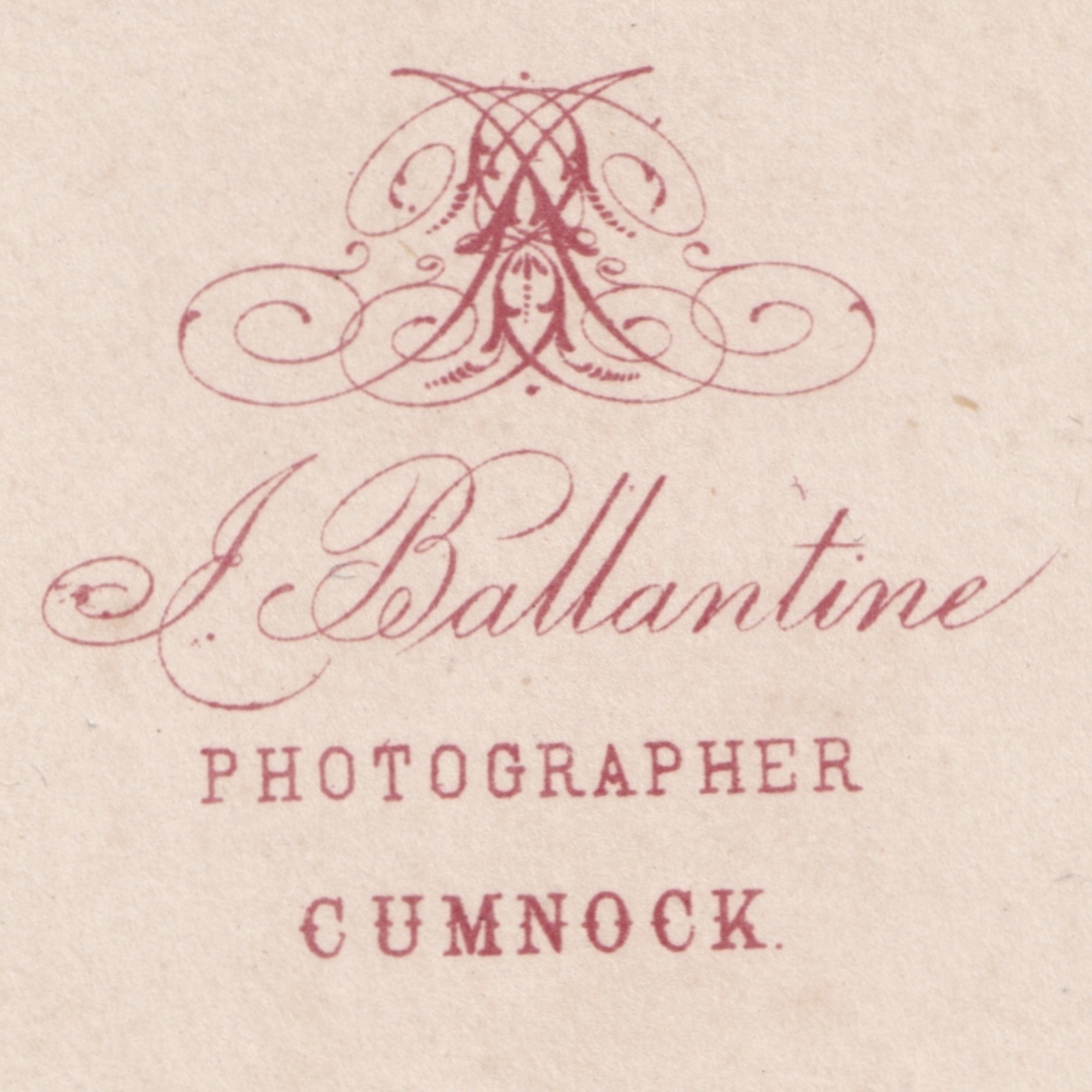 CDV: CDV, J. Ballantine Card, Cumnock. Man, Woman and Baby Portrait.: catalogue image 5