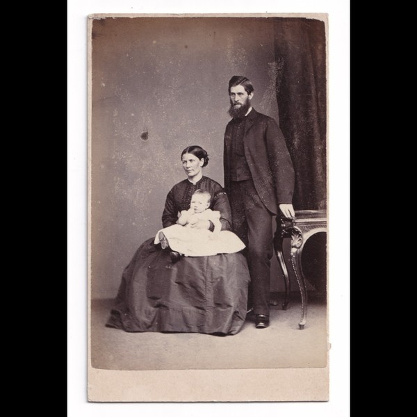 CDV: CDV, J. Ballantine Card, Cumnock. Man, Woman and Baby Portrait.: catalogue image 1