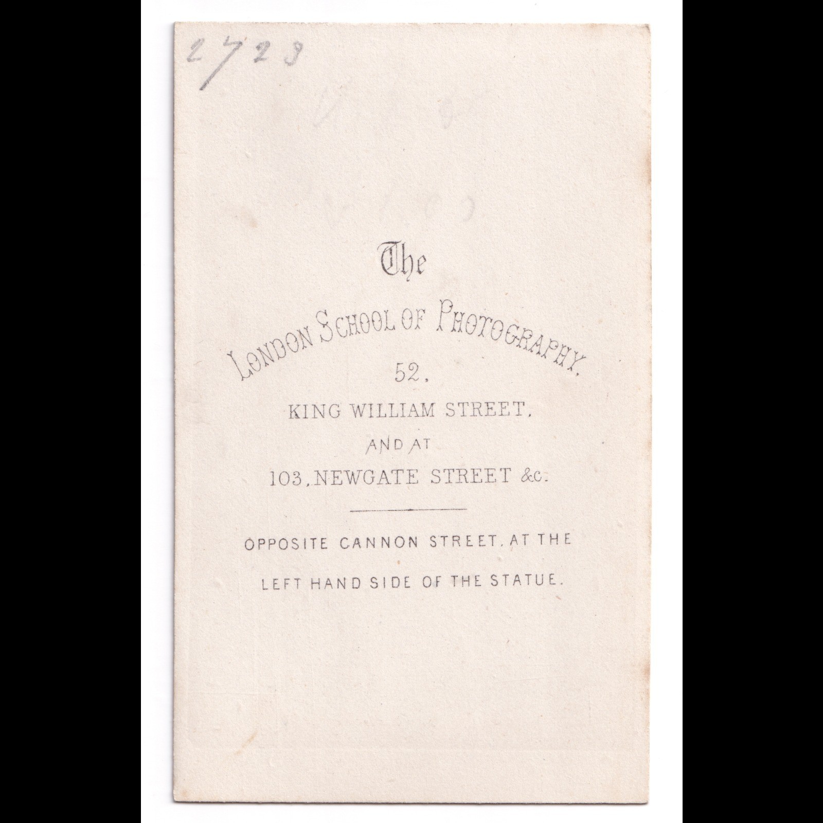 CDV: CDV, Man in Formal Dress, Top Hat, Ornate Chair, London School of Photography.: catalogue image 9