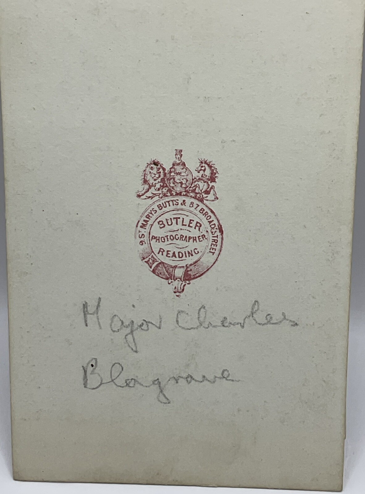 CDV: CDV: Man, Possibly Major Charles Blagrave, Madras Infantry. Please read notes.: catalogue image 18