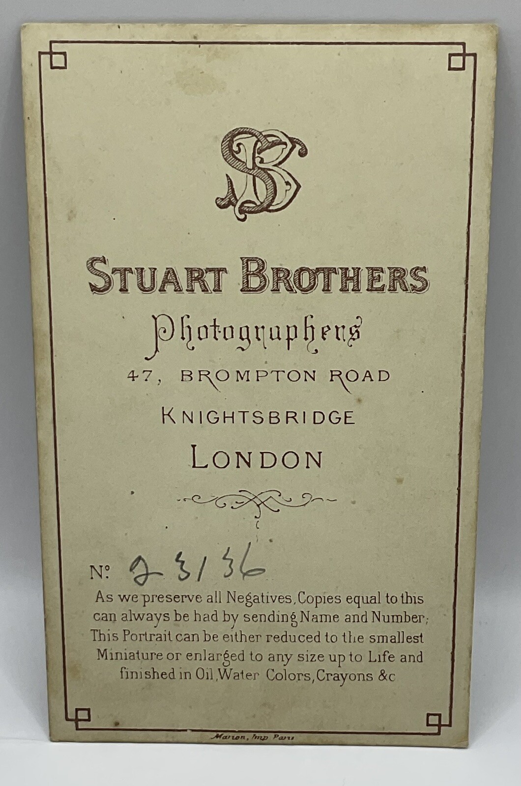 CDV: CDV: Man Standing by a Leaded Window on a Stone Wall. Stuart Brothers, London.: catalogue image 10