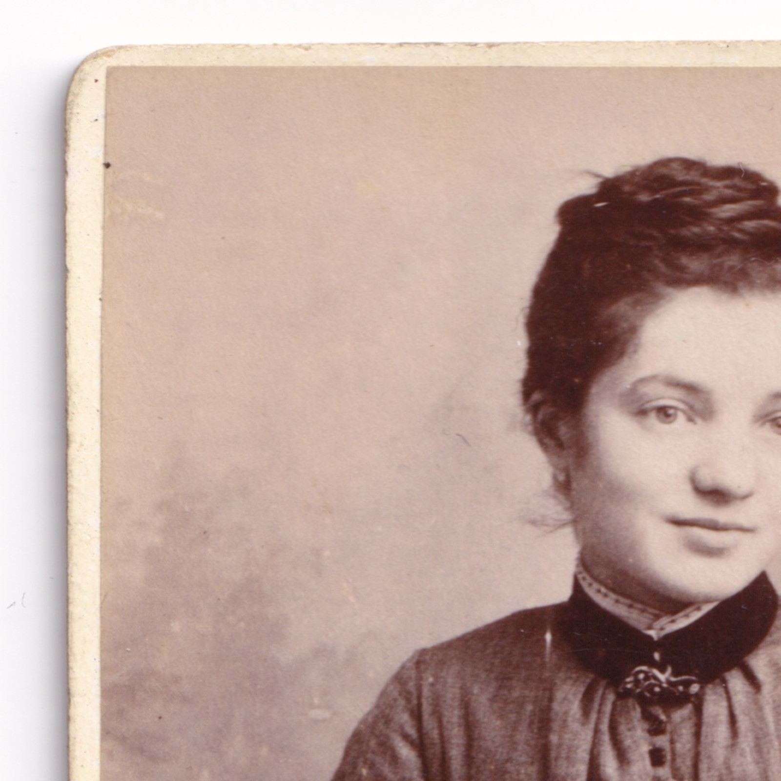 CDV: CDV: Portrait of a Young Woman Holding Photograph Album. T. Kipling, Darlington.: catalogue image 3