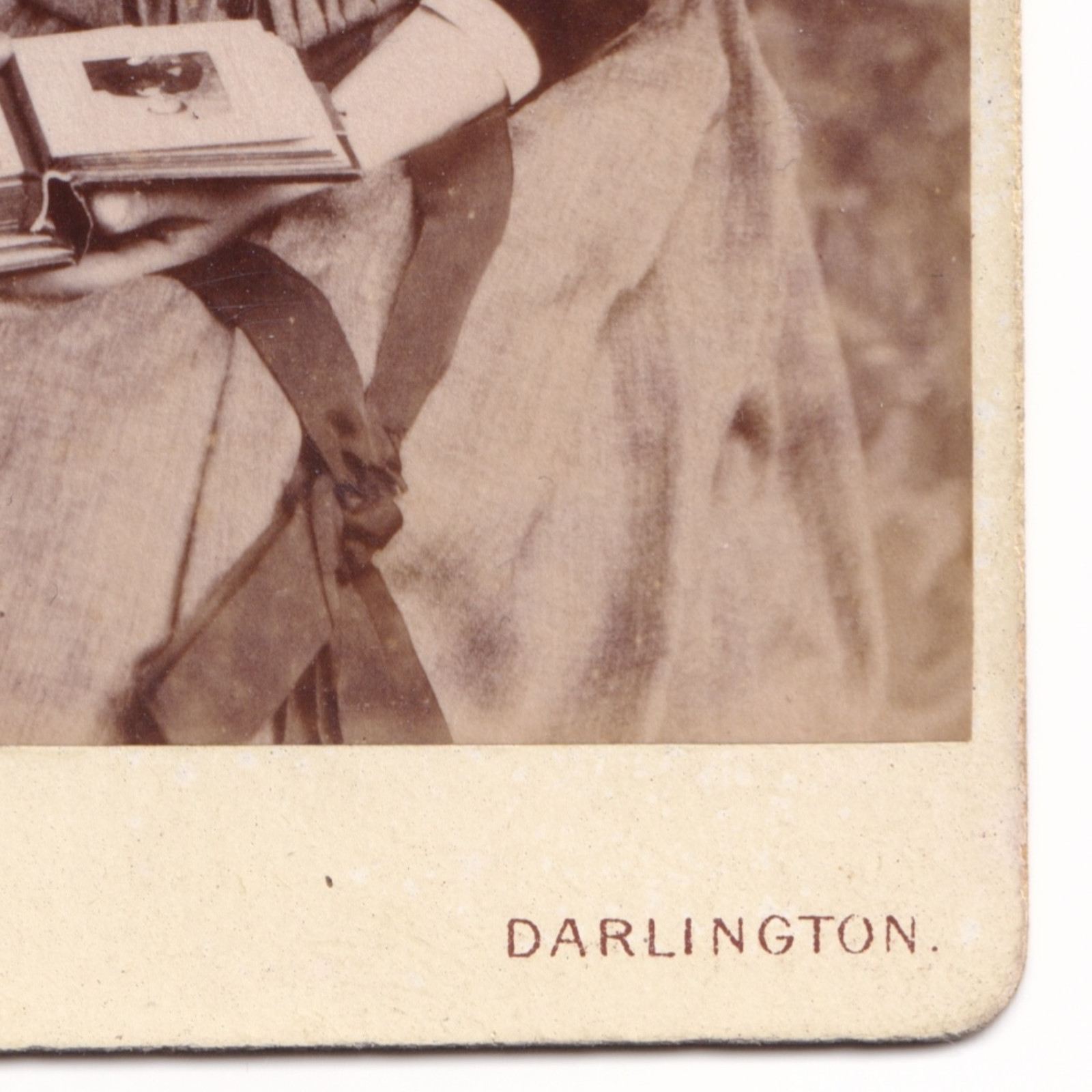 CDV: CDV: Portrait of a Young Woman Holding Photograph Album. T. Kipling, Darlington.: catalogue image 9
