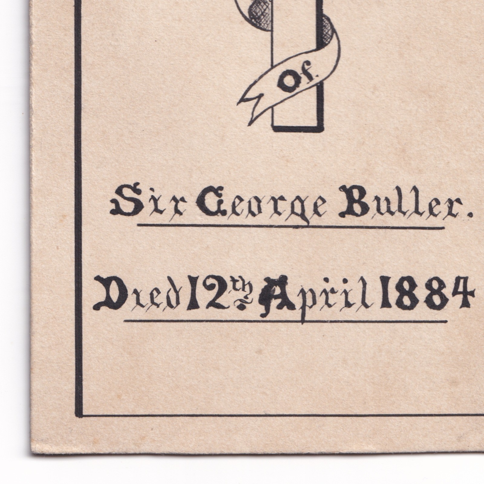 Ephemera: CDV Style Memorial Card, SIR GEORGE BULLER, 1884, English General Officer: catalogue image 5