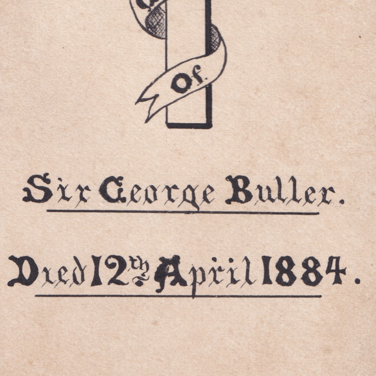 Ephemera: CDV Style Memorial Card, SIR GEORGE BULLER, 1884, English General Officer: catalogue image 7