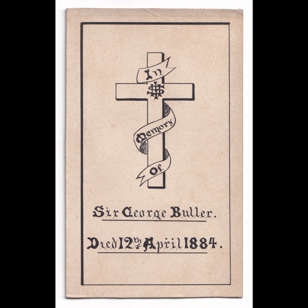 Ephemera: CDV Style Memorial Card, SIR GEORGE BULLER, 1884, English General Officer: catalogue image 1