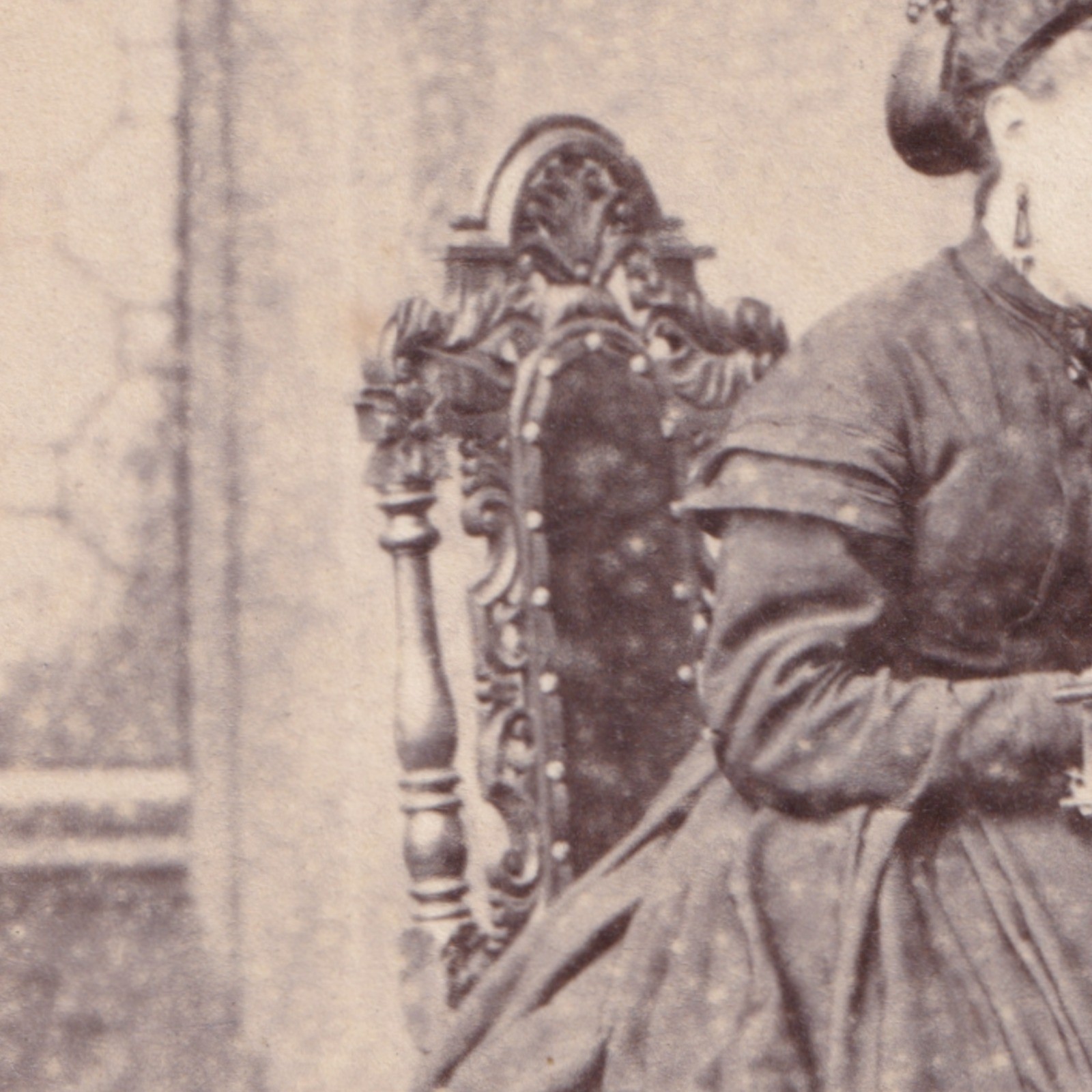 CDV: CDV: Thomas Ayers Card, Yarmouth. Seated Woman, Full Dress, Reading. Ornate Desk: catalogue image 5