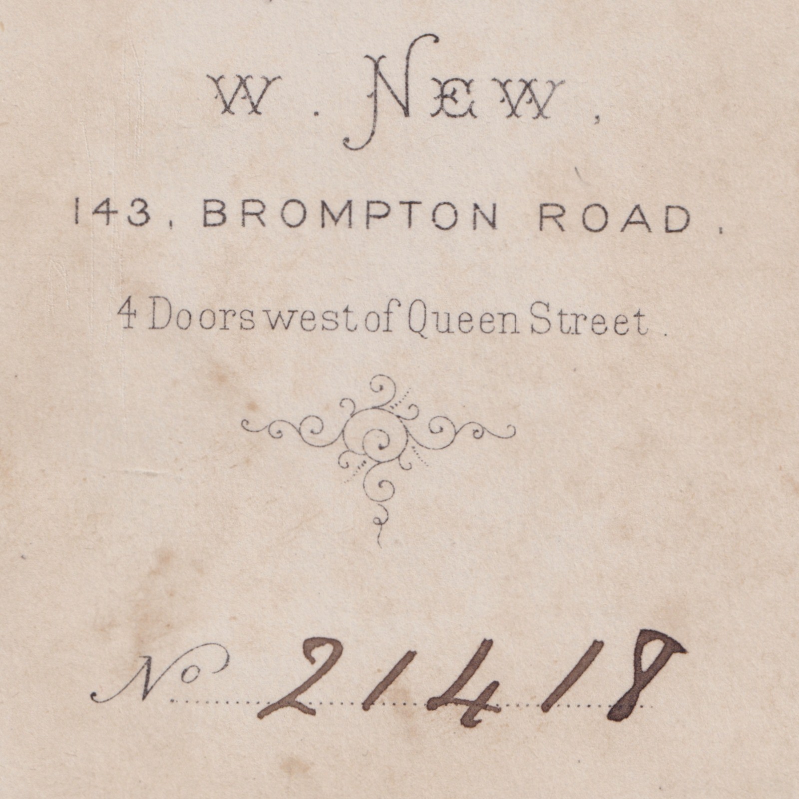 CDV: CDV: W. New Card, Brompton Road. Seated Man, Possibly a John Callaghan.: catalogue image 13