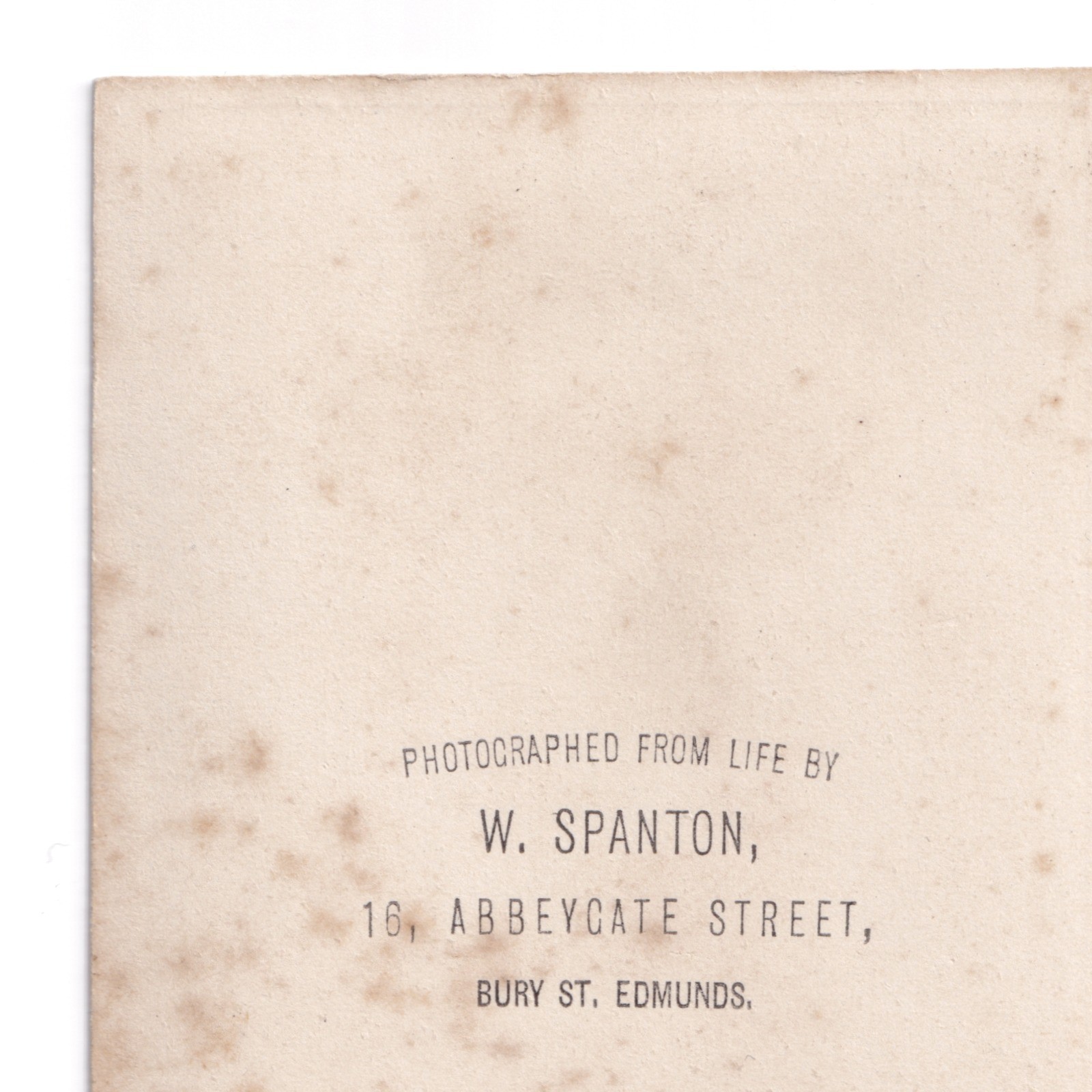 CDV: CDV: W. Spanton Card, Bury St Edmunds. Older Seated Man. Smartly Dressed.: catalogue image 14