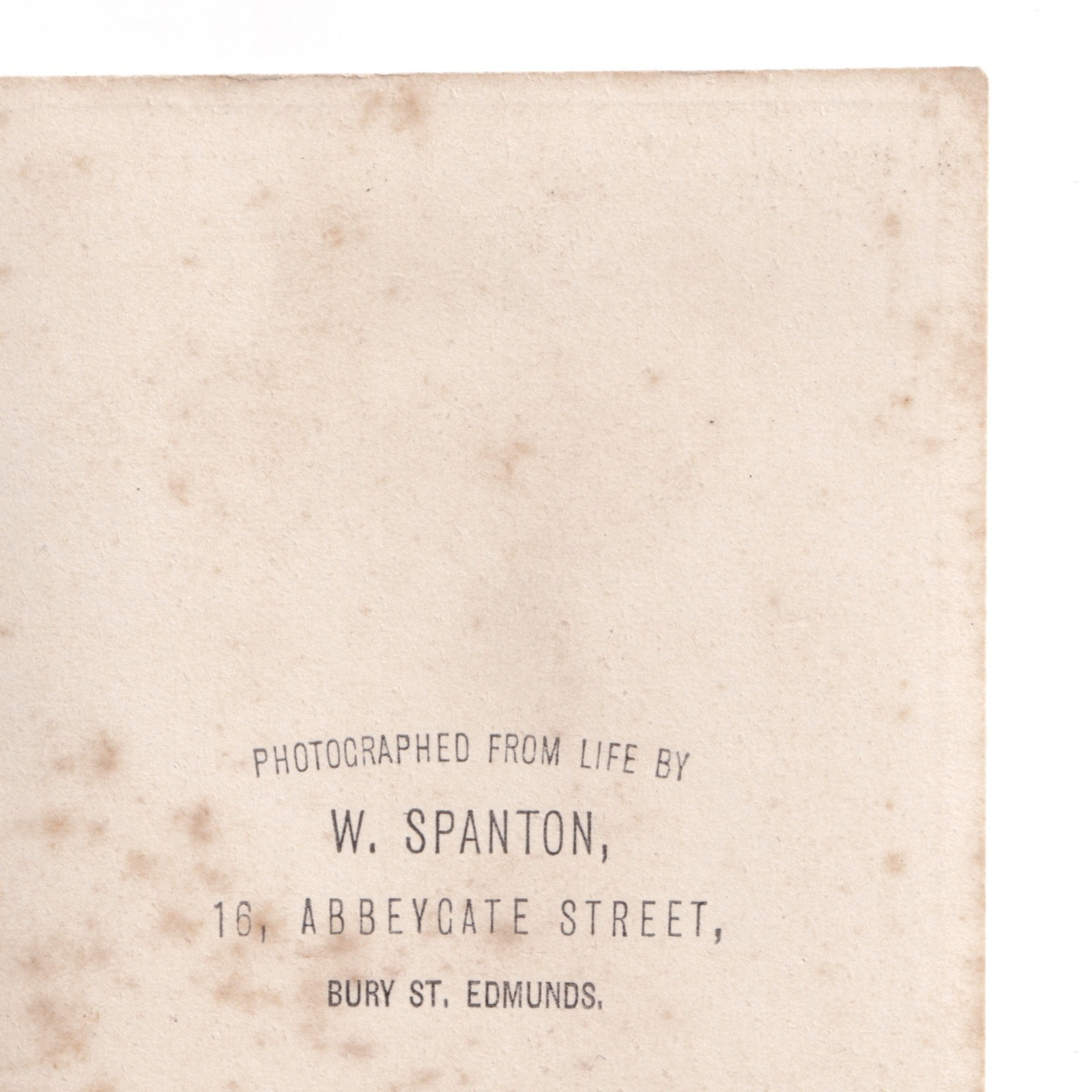 CDV: CDV: W. Spanton Card, Bury St Edmunds. Older Seated Man. Smartly Dressed.: catalogue image 15