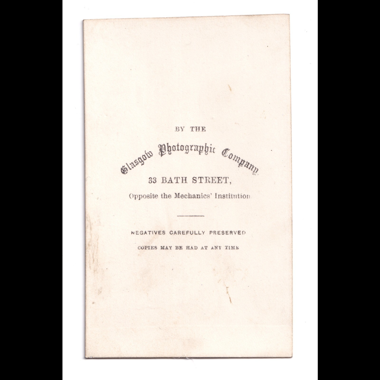CDV: CDV: Young Female, Glasgow Photographic Company. 33 Bath Street.: catalogue image 12