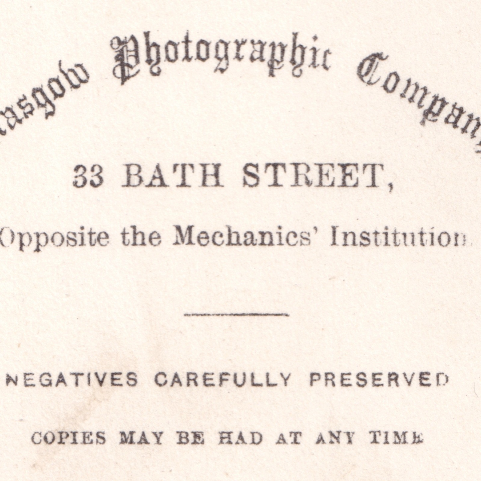 CDV: CDV: Young Female, Glasgow Photographic Company. 33 Bath Street.: catalogue image 18