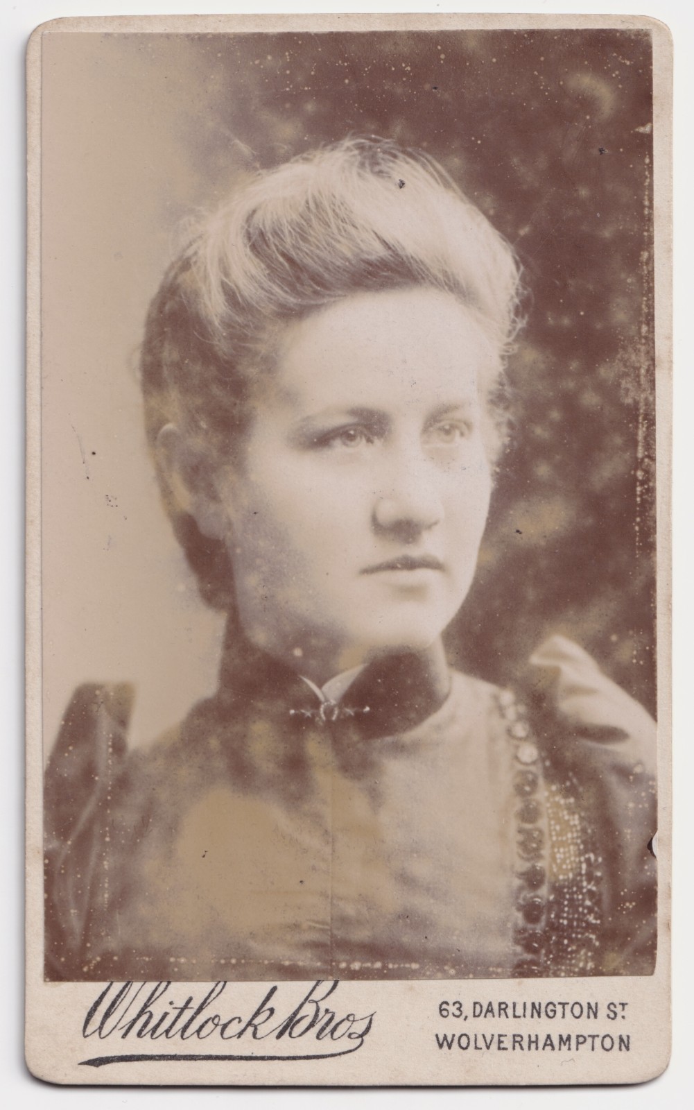CDV: CDV: Young Woman Off-Camera Gaze. Whitlock Bros Wolverhampton: catalogue image 1