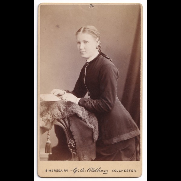 CDV: CDV: Young Woman, Pulled-Back Hair, Braided. G. A. Oldham, Colchester Card.: catalogue image 1