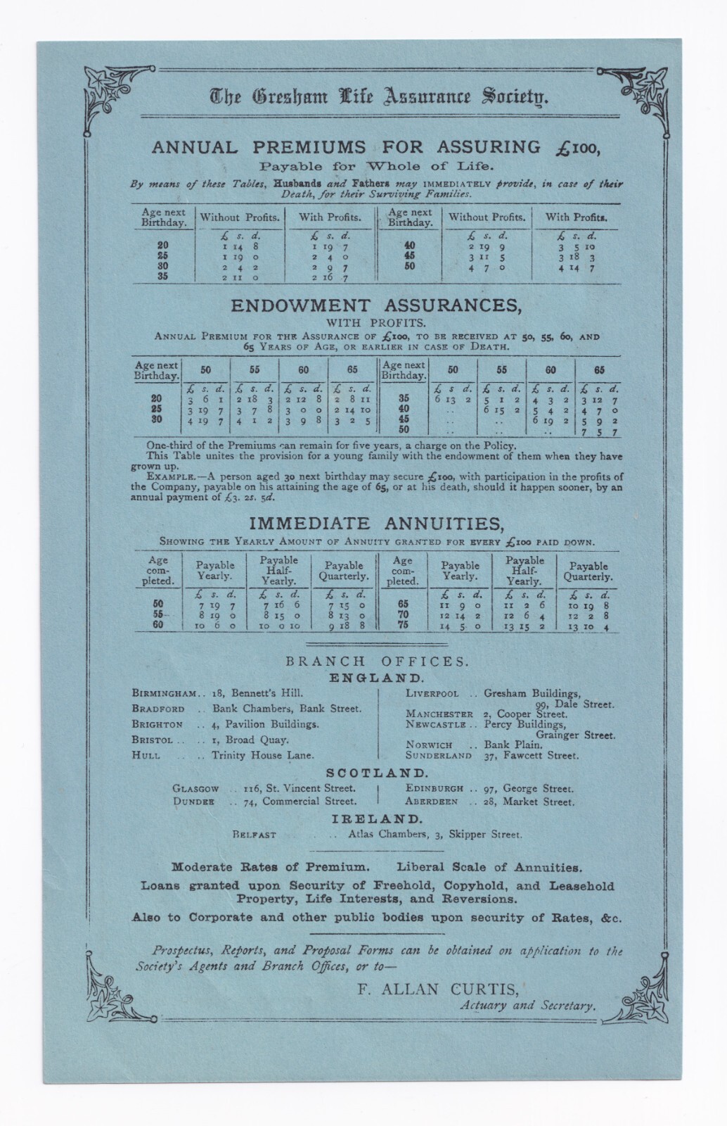 Ephemera: Gresham Life Assurance Society Leaflet, Showing 1881 Realized Assets, London.: catalogue image 2