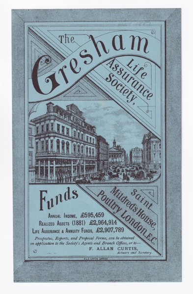 Ephemera: Gresham Life Assurance Society Leaflet, Showing 1881 Realized Assets, London.: catalogue image 1