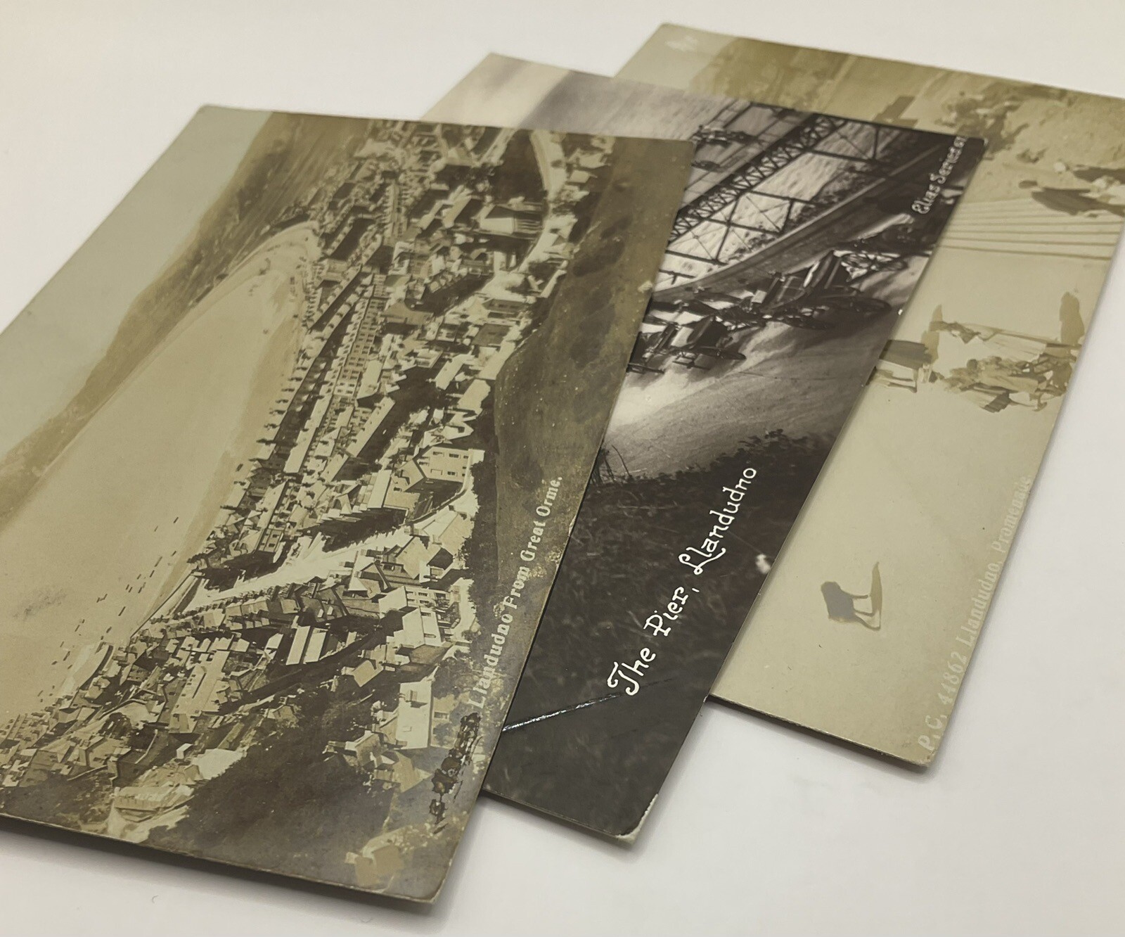 Postcard: 3 Postcards, Llandudno Views, Real Photographs. Pier, Promenade etc.: catalogue image 7