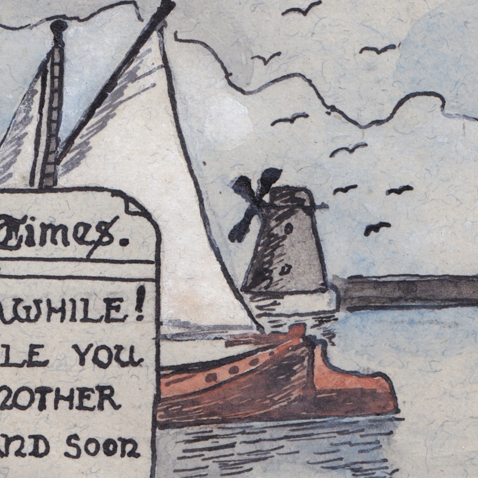 Ephemera: Old Illustration, Happy Times 1918, Smile Awhile, Cartoon of a Dutch-Style Man: catalogue image 10
