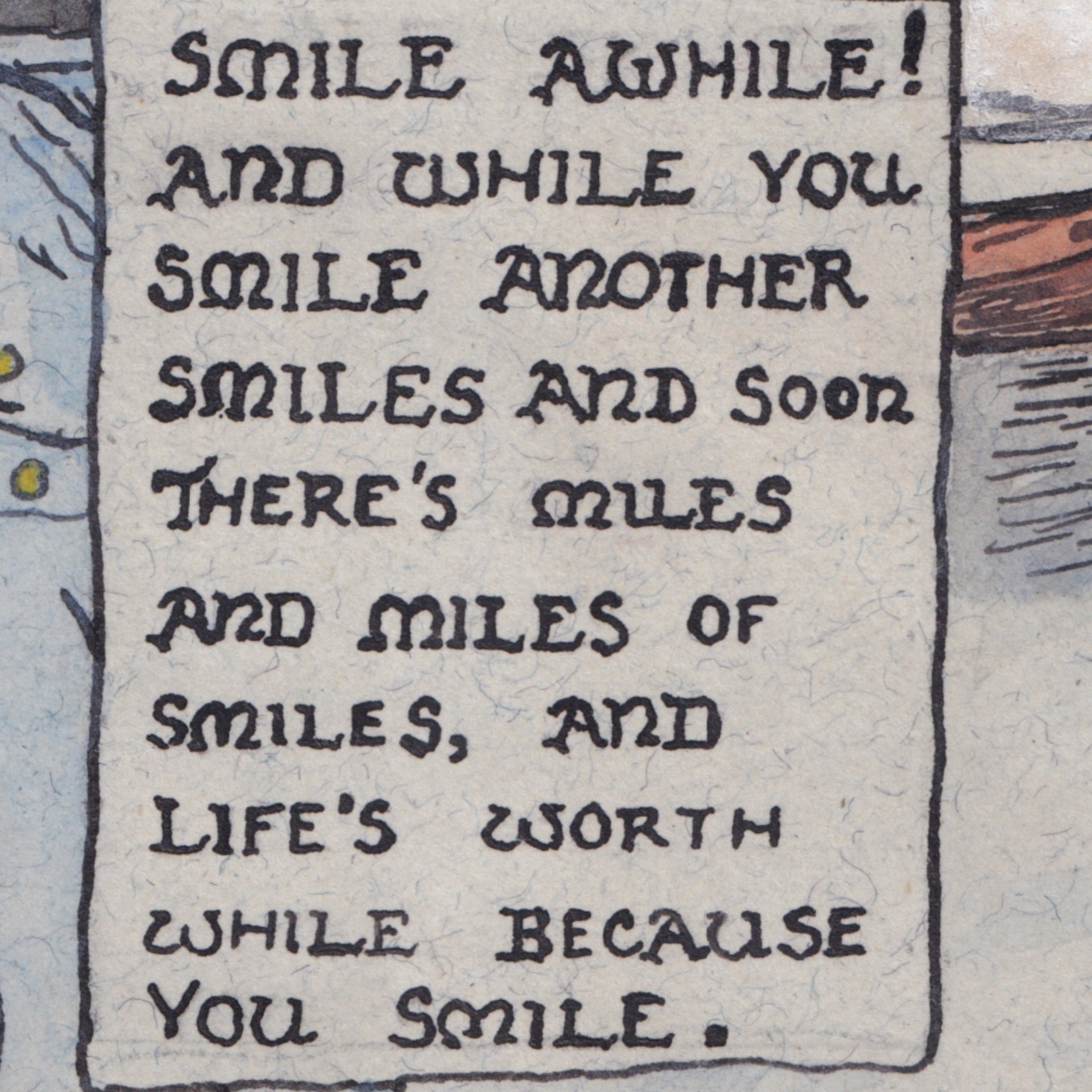 Ephemera: Old Illustration, Happy Times 1918, Smile Awhile, Cartoon of a Dutch-Style Man: catalogue image 15