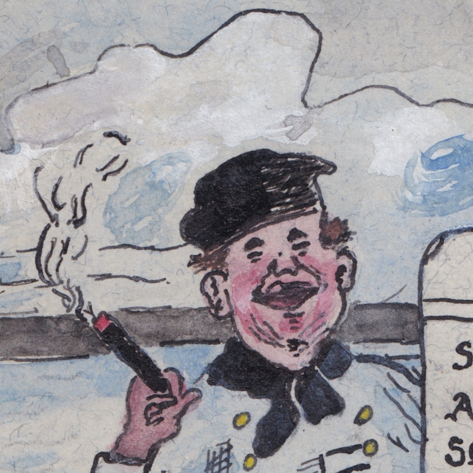 Ephemera: Old Illustration, Happy Times 1918, Smile Awhile, Cartoon of a Dutch-Style Man: catalogue image 8