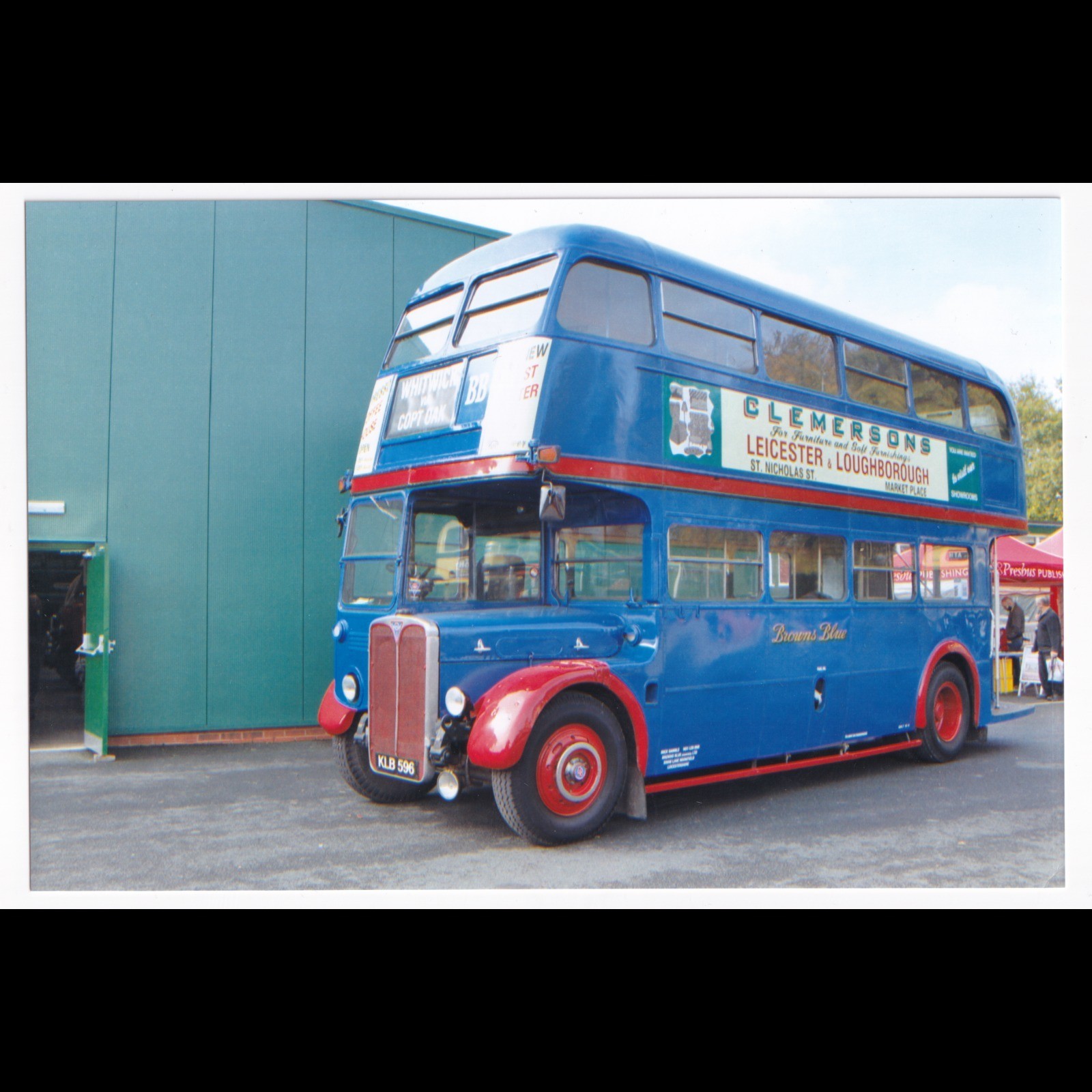 Photograph: Photograph: Vintage Bus, Reg KLB 596, CLEMERSONS Leicester, Loughborough Advert.: catalogue image 1